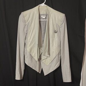 Helmut Lang Women's Gray and Cream Blazer